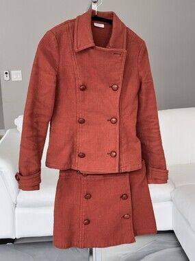 MAX & Co Italian Blazer And Skirt Set Orange Size 38 - USA 4